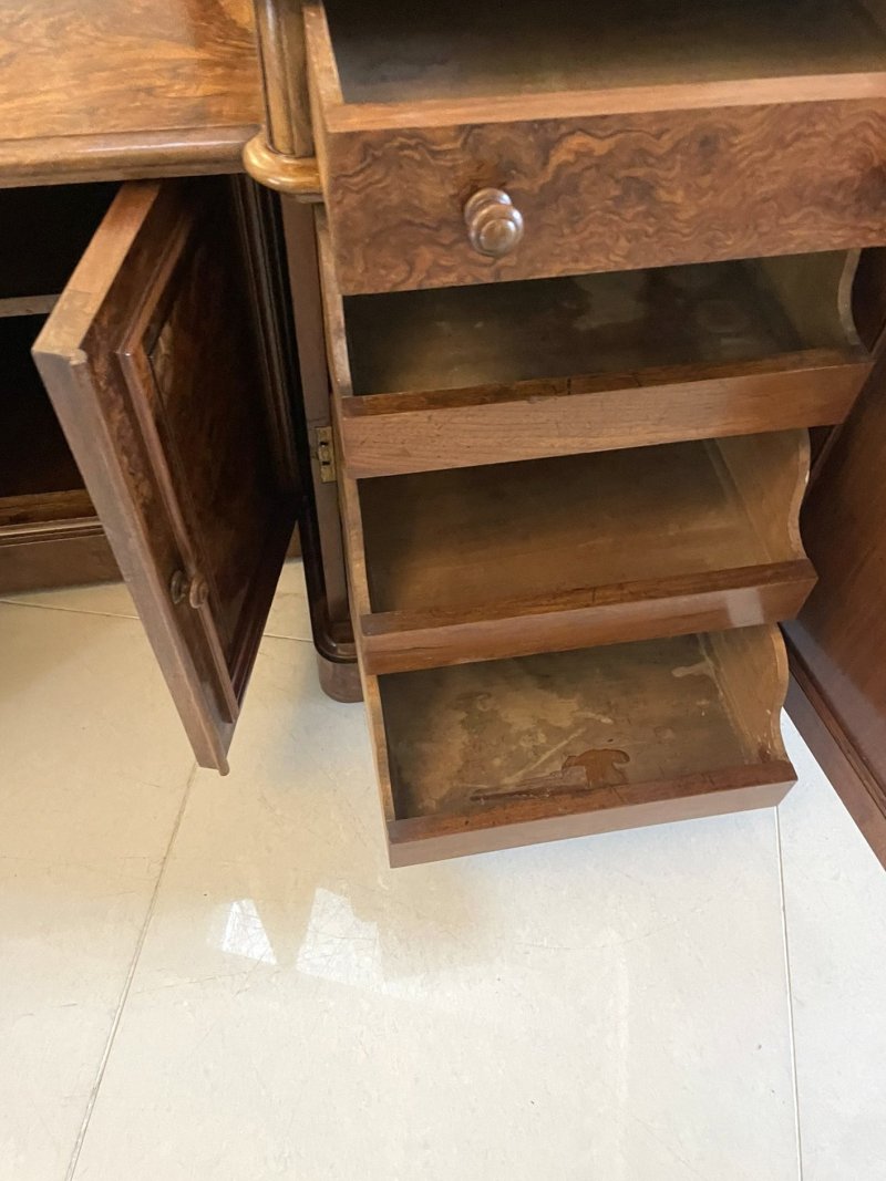 Exhibition Quality Antique Victorian Burr Walnut Dressing Table - Image 10